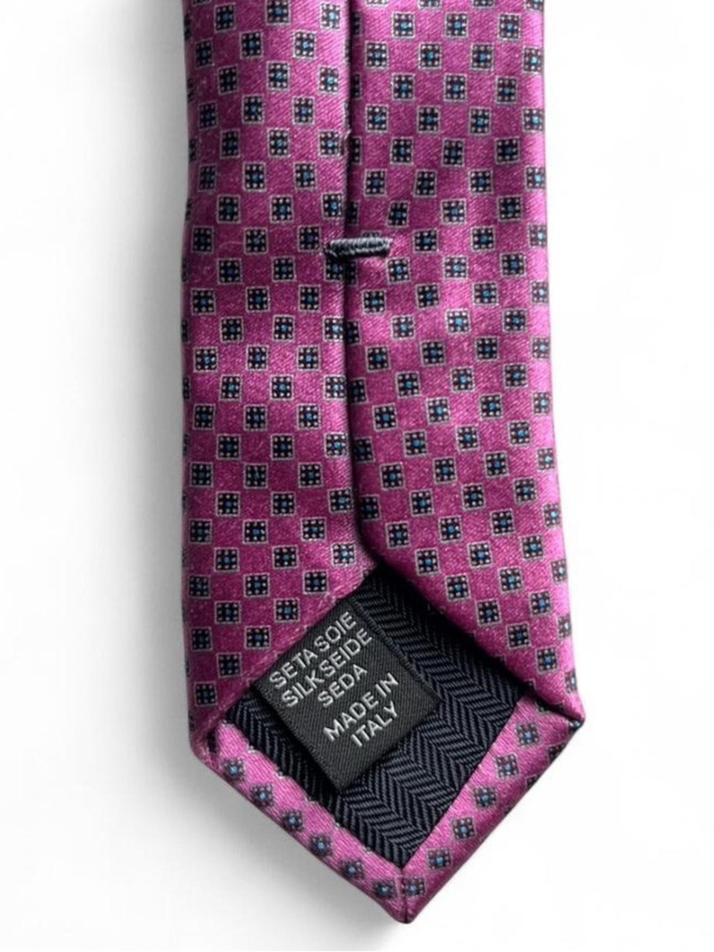 Ermenegildo Zegna Pink Silk Tie Geometric Designer Luxury Menswear - Picture 4 of 5